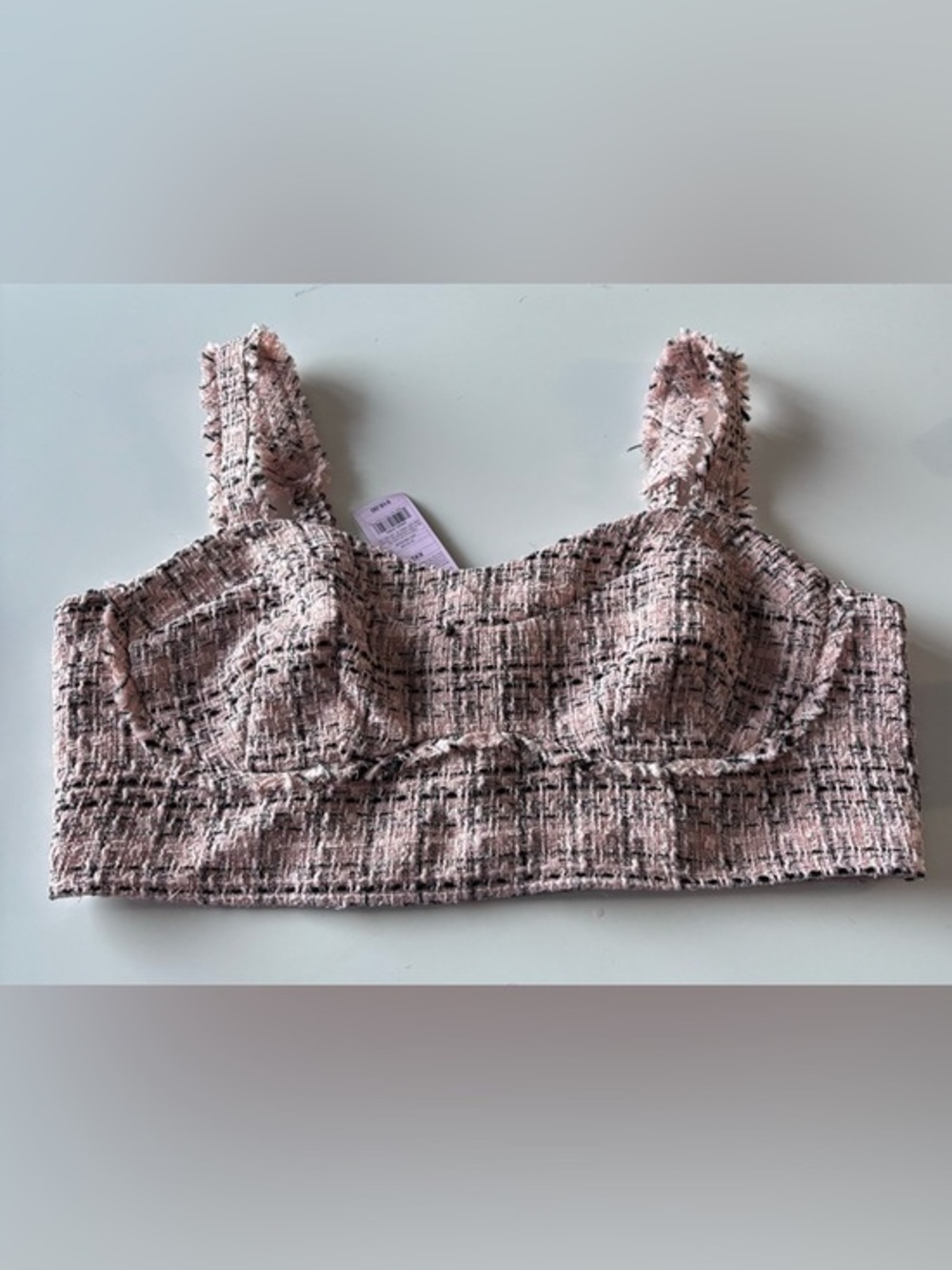 wild fable Pink Tweed Cropped Bustier Top